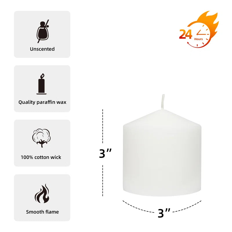 Unscented Pillar Candle (Set of 3)