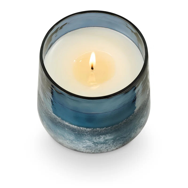 Beautifully Done Baltic Glass Candle, Hidden Lake